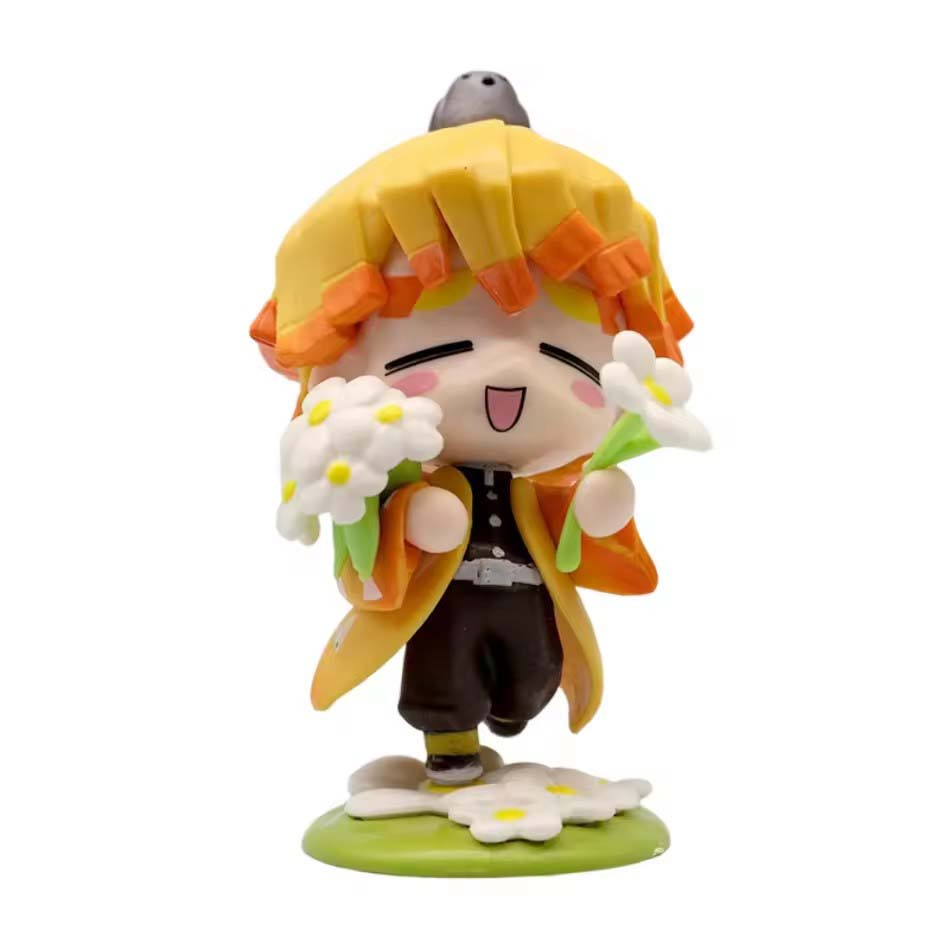 sold 1-12pcs Anime Demon Slayer Model Tanjiro Kamado Nezuko cartoon figure PVC model ornament child Christmas Halloween gift