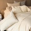 Class A 100s Premium Cotton Flannel 4-Piece Winter Embroidered Bedding Set - Thickened Bed Sheet & Duvet Cover