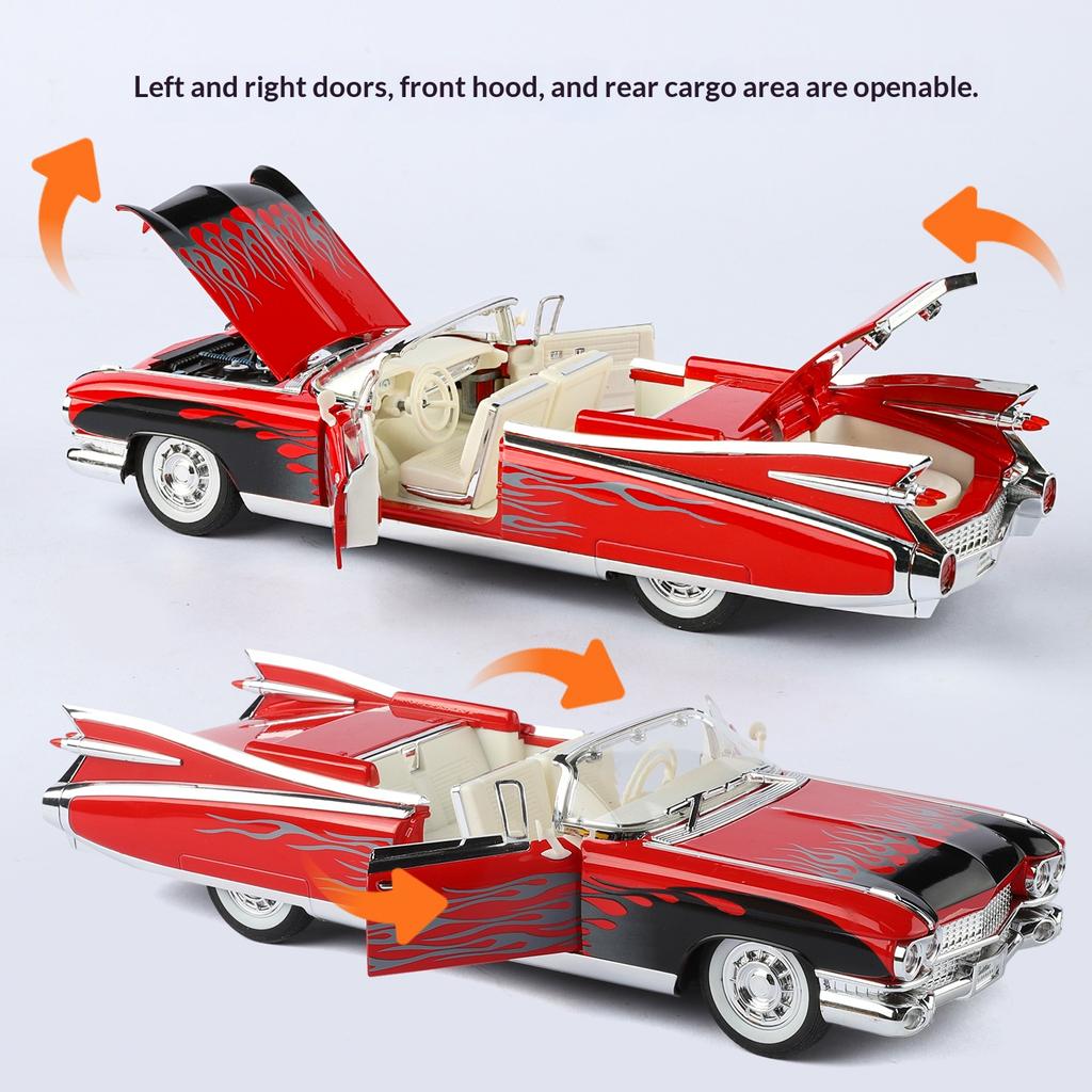 VEO2 1/24 Scale Cadillac Painted Version Alloy Car Model Simulation Sound and Light Door Can Be Opened Children's Gifts Boy Toys