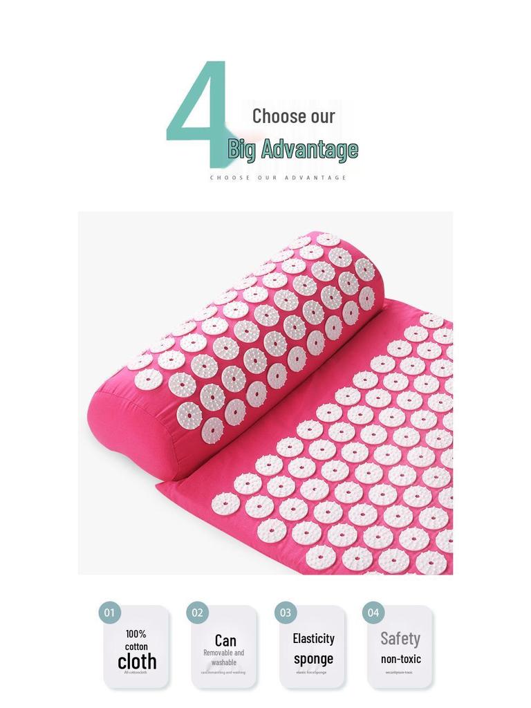 Cross-border Acupuncture & Yoga Meridian Mat with Spiked Acupoint Stimulation for Massage & Physiotherapy