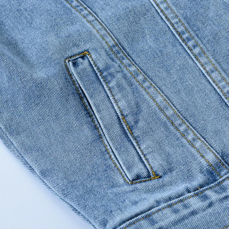 Giacca di jeans blu primavera autunno da donna corta coreana manica lunga allentata giacca di jeans taglie forti Top da studente