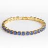 Luxury 5mm Blue CZ Tennis Bracelets for Women Girls Iced Out Zircon 18k Gold Plated Women's Bracelet Jewelry Christmas Gift