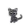 Women Lovely Style Sparkling Crystal Rhinestone Brooch Girl Cartoon Cat Scarf Pin Breastpin Wedding Jewelry Gift