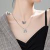 Mihan Zircon Butterfly Pendant Necklace Light Luxury Crystal Sweet Korean Temperament Chain Necklace For  Women Jewelry Gifts