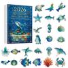 2D Flat Christmas Advent Calendar Days Countdown with Hanging Ornaments for Holiday Decor
