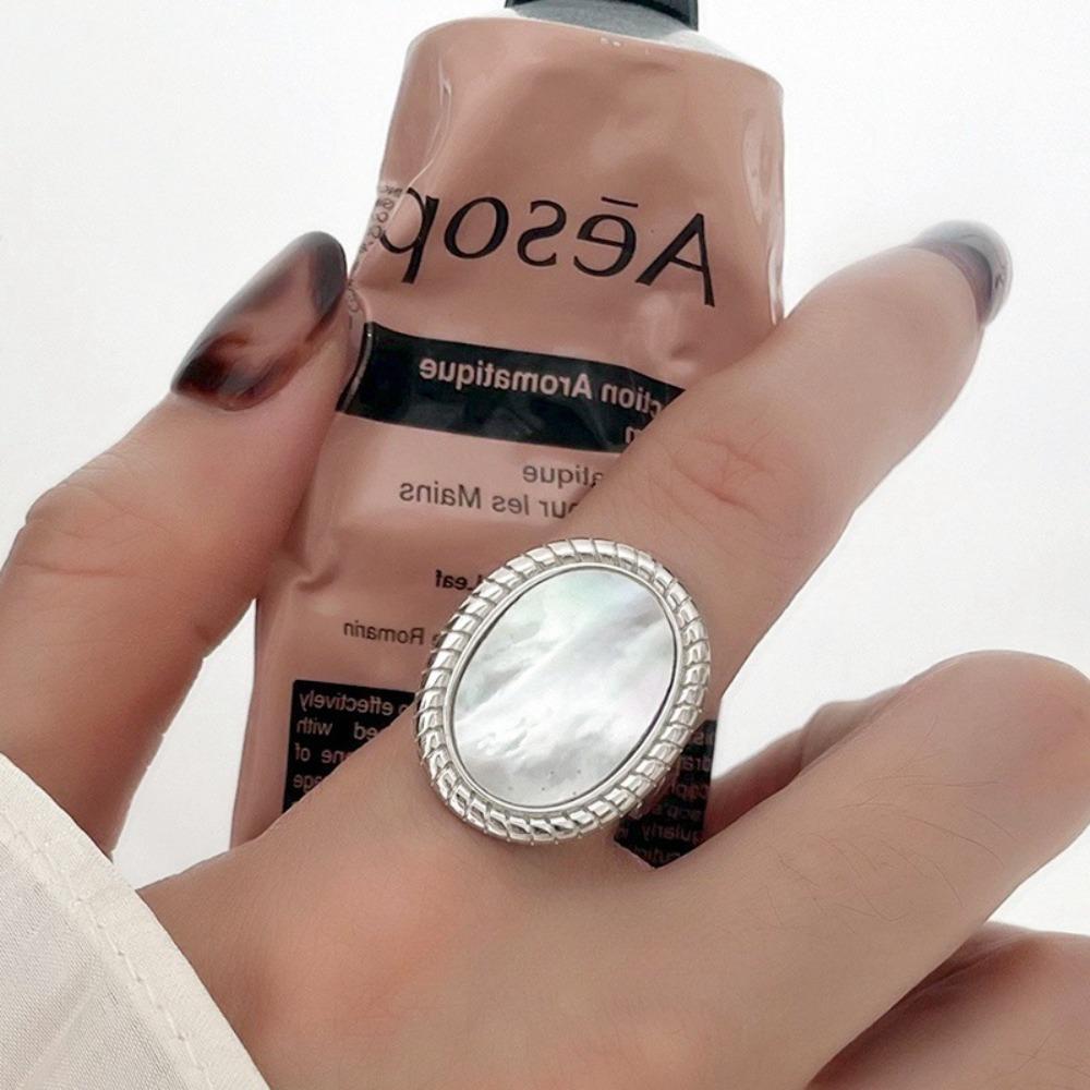 Brushed Plain Ring, Female Niche Light Luxury, High Sense, Irregular Index Finger Ring, Can't Lose Color, Ring Tide