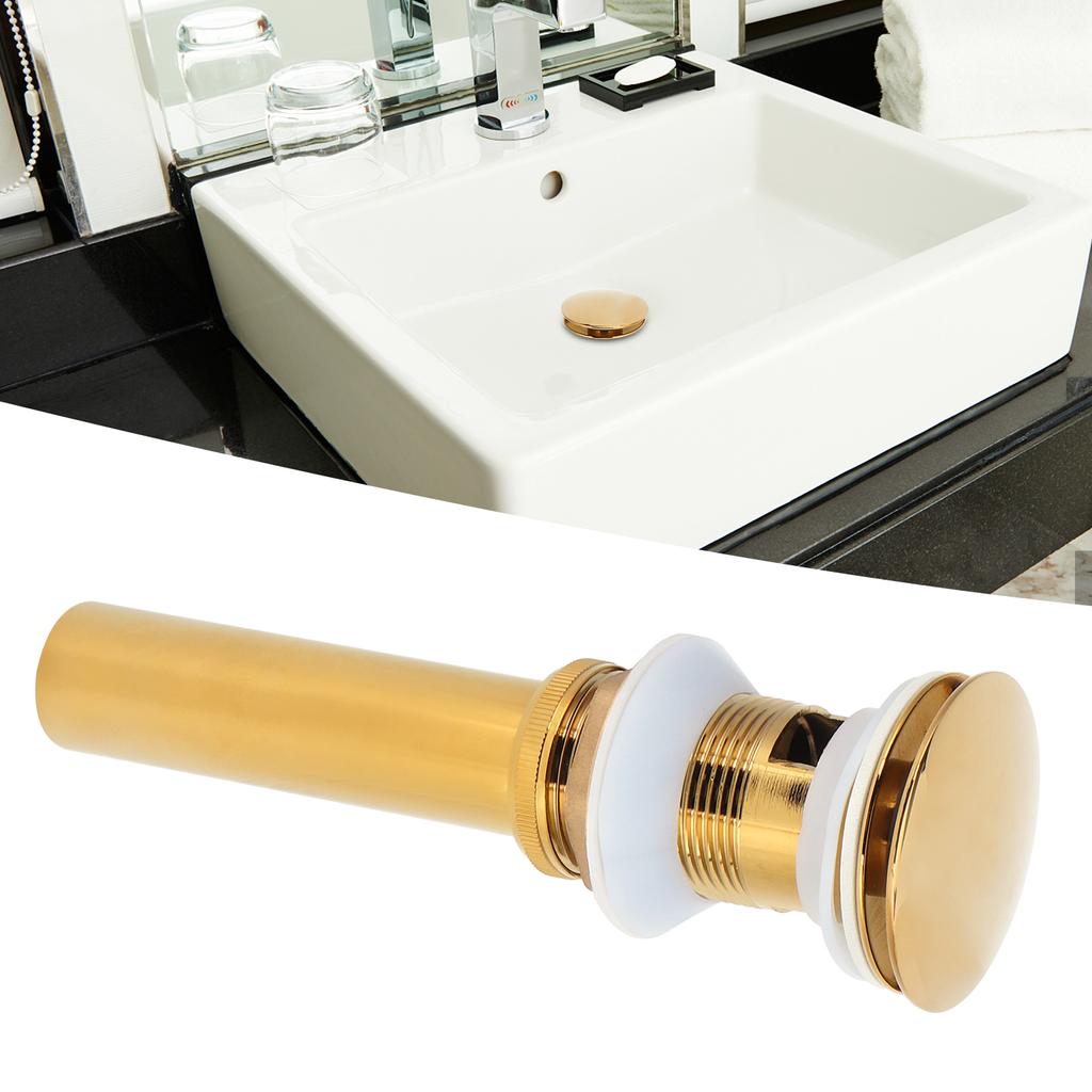Bathroom Sink Drain Anti Clog Basin Brass Bounce Draining Stopper Bathroom AccessoryWith Hole
