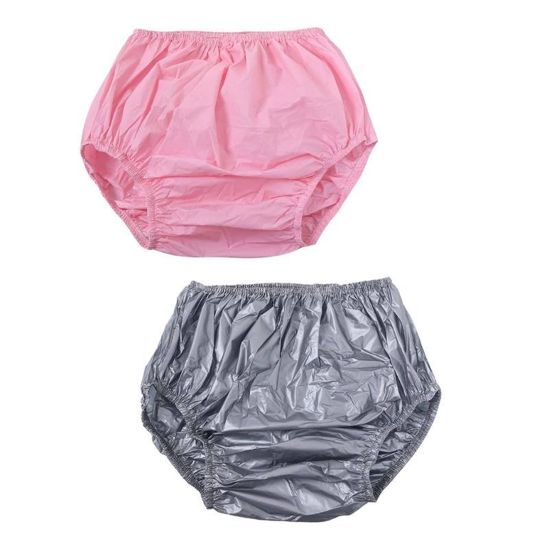 Leakproof Adult Diaper Cover Water Resistant Plastic Pants Incontinence Underwear Briefs Reusable Pull On Underpants