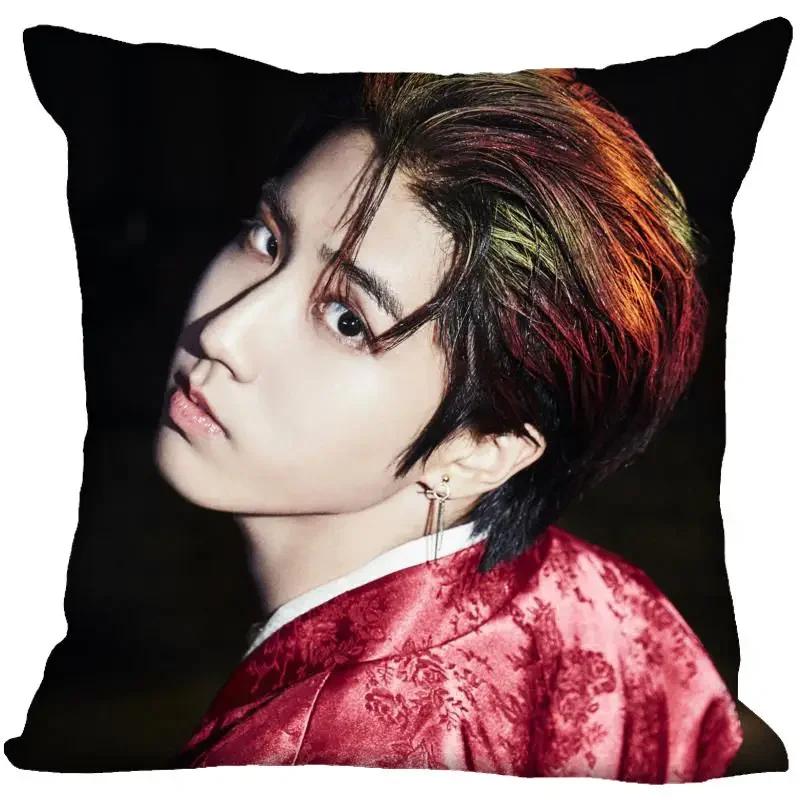 New Han Jisung KPOP Pillow Cover Bedroom Home Office Decorative Pillowcase Square Zipper Pillow Cases 45X45CM Satin Soft No Fade