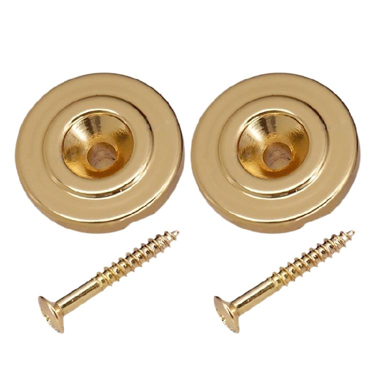 

2Pcs Round Slotted Guide Trees With Mounting Screw Electric Bass String Retainer Guide Tree Replacement Accessory золотистий