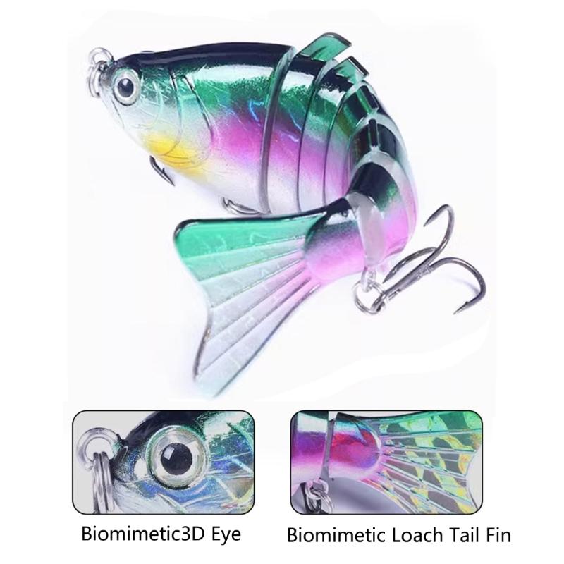 7 Segment Artificial Hard Baits Multi Jointed Swimbaits Swimming Lures with Treble Hook Saltwater Swimbait