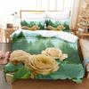 Green Flower Duvet Cover Set Double Bed With Pillowcase Lotus Bedding Set King Size 3pcs 2pcs Single Twin Full 200x200 220x240cm