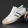 Men Canvas Casual Shoes Outdoor Beige Sneakers Male Fashion Double-Row Side Zipper Design Loafers Light Walking Shoes For Men