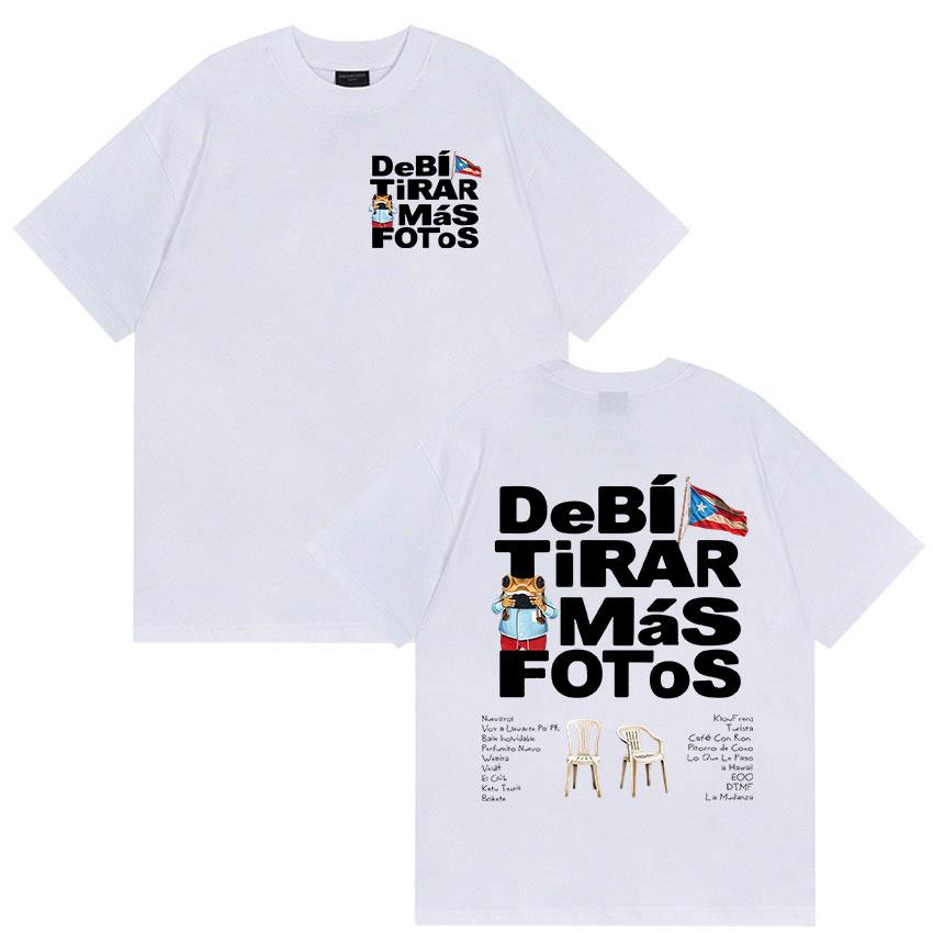 Funny Debi Tirar Mas Fotos DTMF Print T Shirt 2026 Bad Bunny 100% Cotton Short Sleeve T-Shirts Unisex Women Fashion Graphic T-shirt