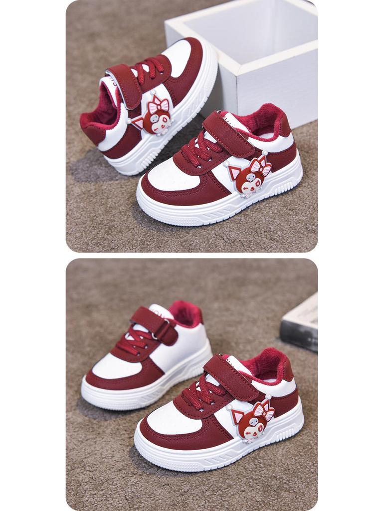 Pantofi de skate joasă cu desene animate pentru copii: Pantofi Casual de Mers Căptușiți cu Fleece, Umpluți cu Bumbac, pentru Copii Mici și Copii Mici