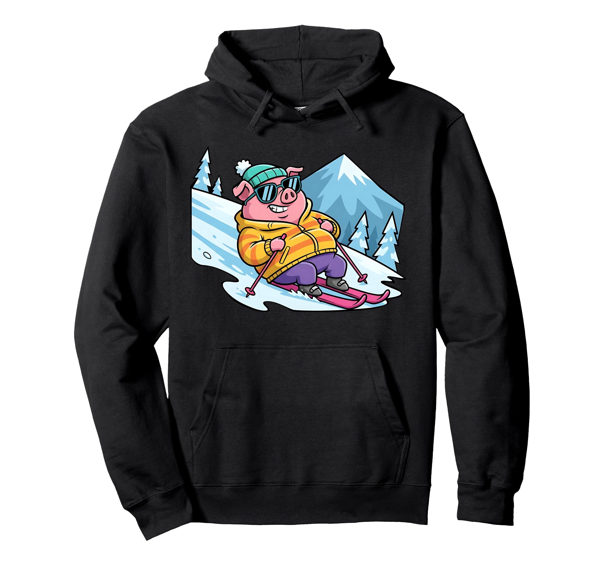 

Pig Skiing in Sunglasses, Winter, Mountain, Snow, Cute, Winter Sports, Comical, Downhill, Hoodie