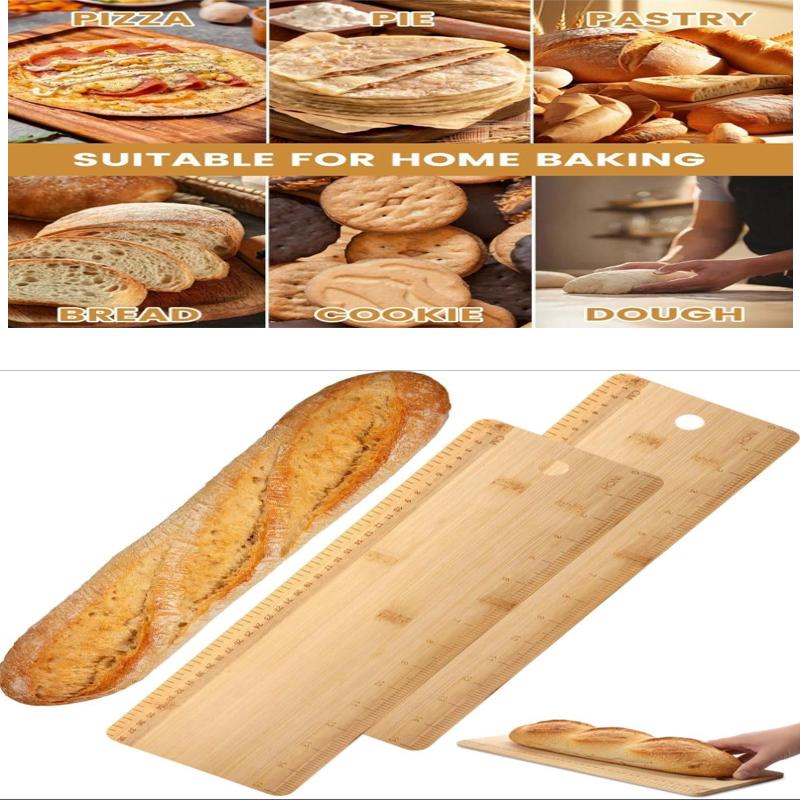 Dual Scale 15 Inch Bread Transfer Peel, French Bread Flipping Board Wood Bread Serving Tray Wooden Pie Loaves Flipping Board