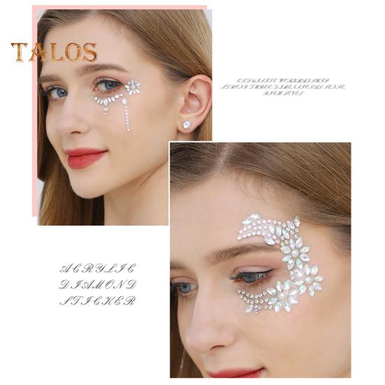 Pegatinas para ojos y cara para mujer, autoadhesivas, con diamantes de imitación, para maquillaje, tatuajes, uñas, decoraciones para fiestas de Halloween