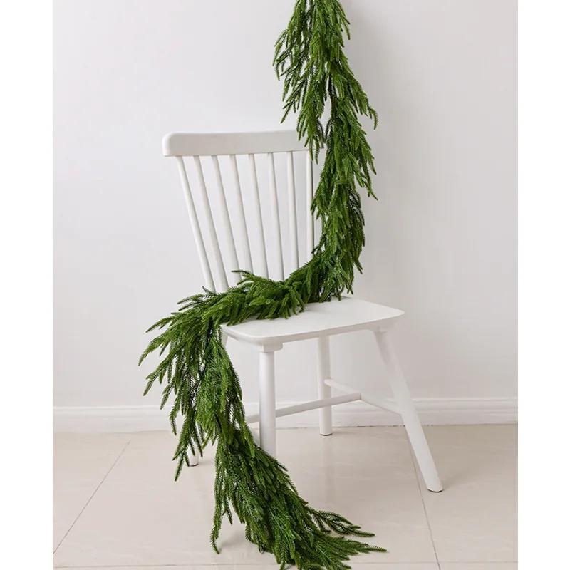 Christmas Realistic Norfolk Pine Wreath Artificial Pine Greenery Garland Christmas Holiday Seasonal Interior Home Decor Valve
