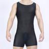 Sexy Men Playsuit Stain Smooth Bodysuit One Pieces Thong Elastic Tights Oil Glossy Shiny Yoga Shaping Maid Leotard Tank Top
