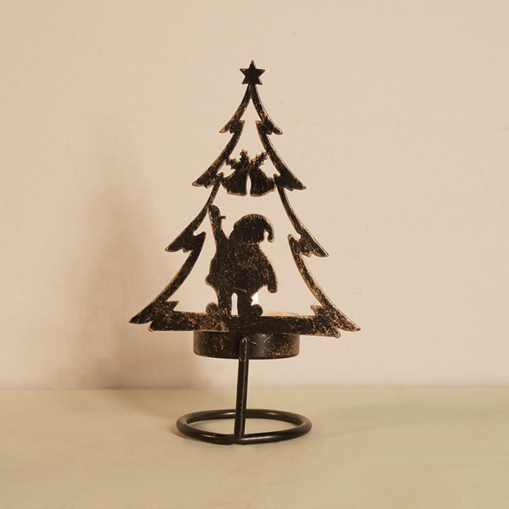 Christmas Candlestick Iron Merry Christmas Ornaments Decoration To Make Old-fashioned Atmosphere Candle Cup Layout Scene