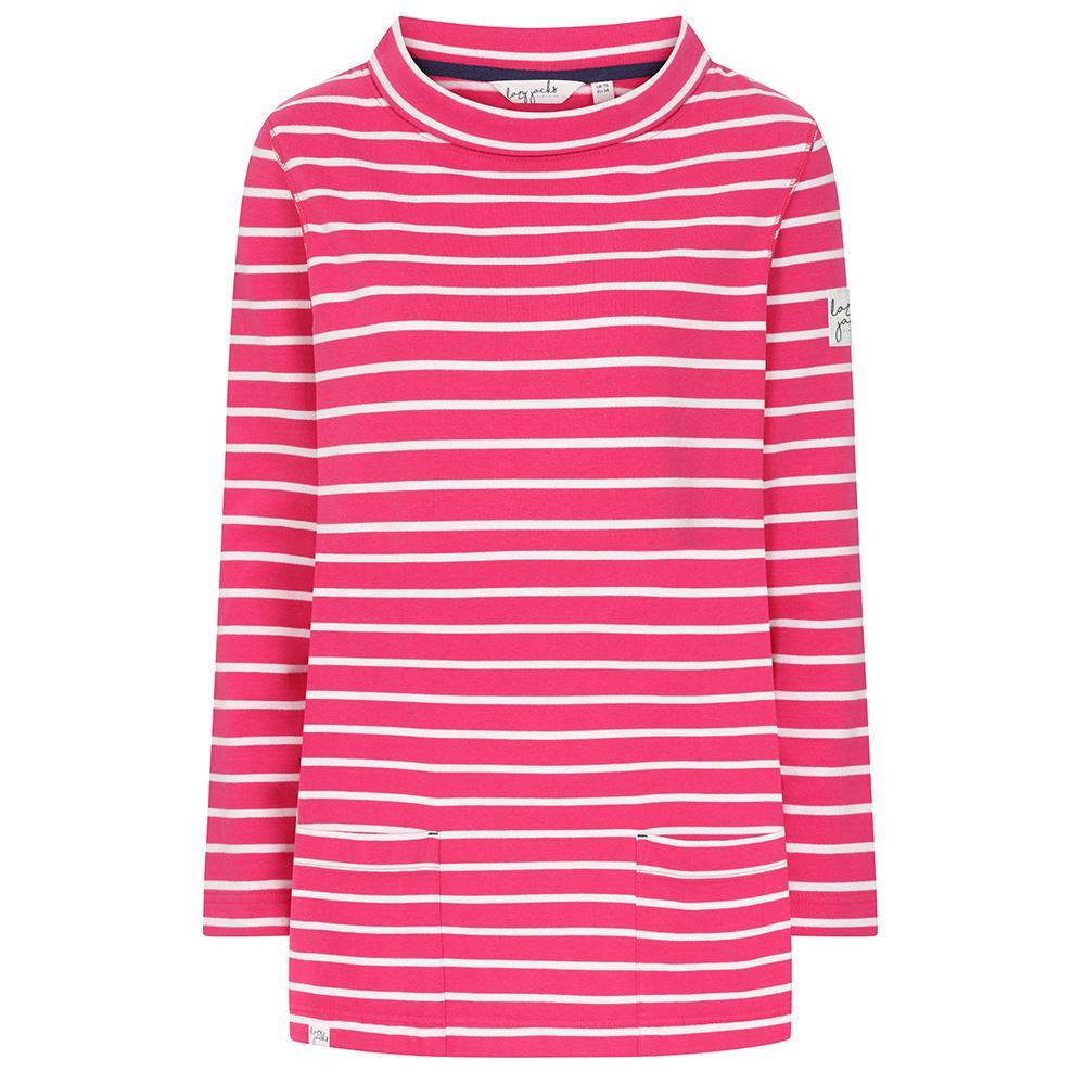 Lazy Jacks Womens/Ladies Striped Roll Neck Sweatshirt