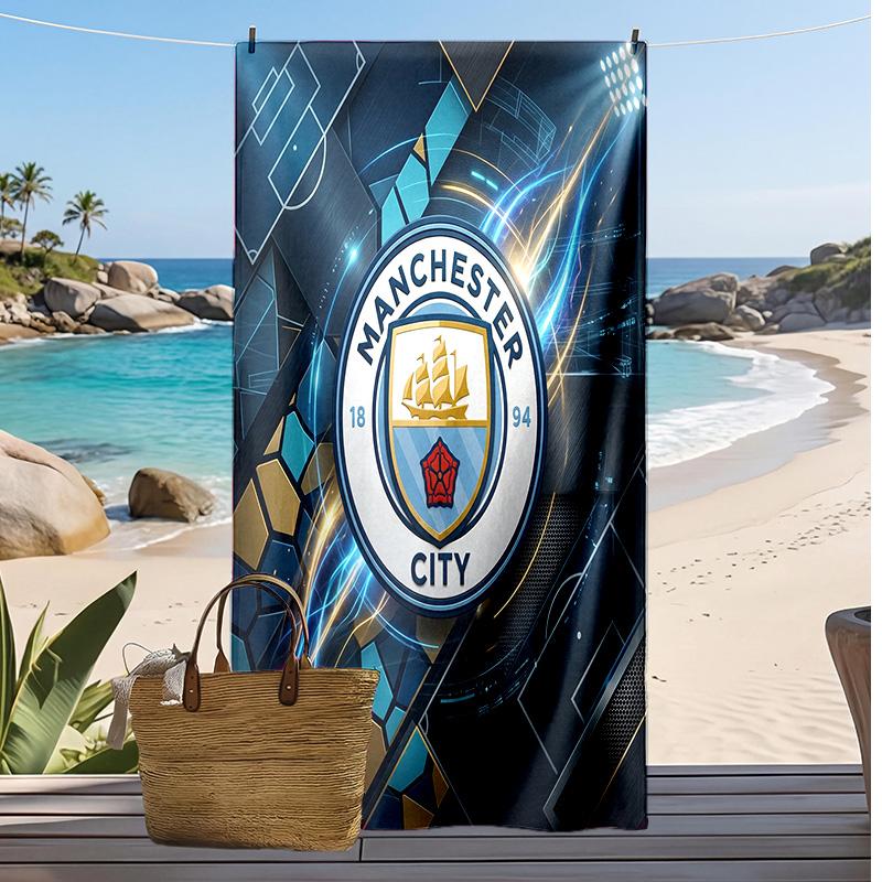 Manchester City Printed Beach Towel Quick Dry Soft TowelPortable Large Rectangular Beach Blanket for Travel Swimming Pool