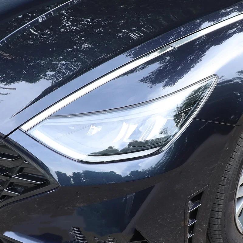 2Pcs Headlights Film Blackened Protective TPU Transparent Membrane Car Sticker For Hyundai Sonata DN8 10th Accessories