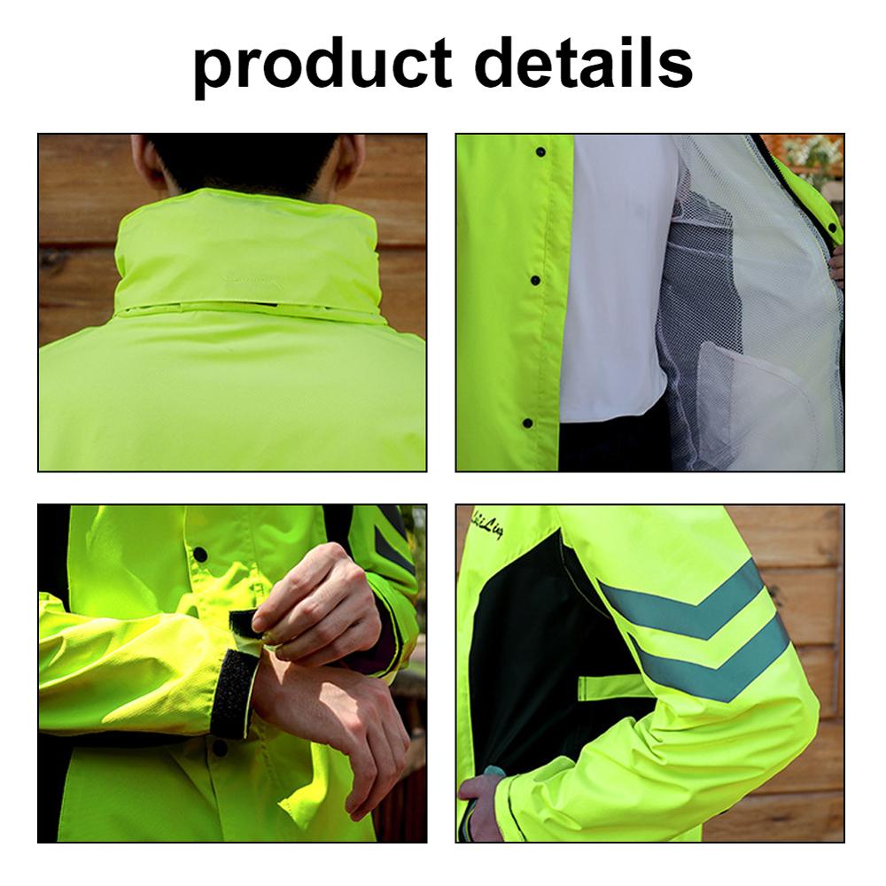 Fahrrad-Regenmantel und Hose Set für Damen Herren Regendicht Leicht Reflektierend Motorrad Windbreaker Jacken Hosen 3XL