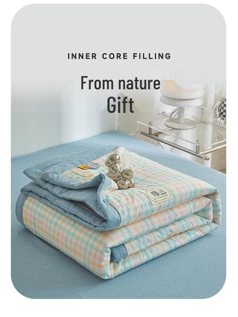 2026 MUJI Style Summer Quilt: Xinjiang Cotton Cool, Machine Washable, Ideal for Air Conditioning