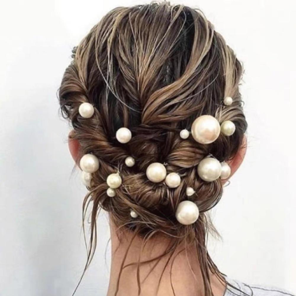 Pearl Crystal Hair Pins Comb Set Bridal Wedding Hair Accessories Handmade U-shaped Hairpins air Comb for Bridesmaids,Prom