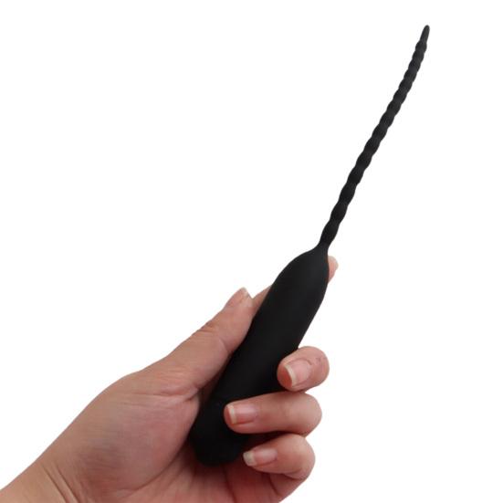 Urethral Tube Rod Lengthened Ergonomic Silicone Urethral Dilator Stimulation Stopper for Adult Men