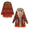 Women Coat Ethnic Style Single Breasted Autumn Winter Warm Hooded Jacket for Office