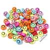 200pcs Mix Letter Acrylic Beads Round Flat Alphabet Spacer Bead and elastic cord For Jewelry Make Handmade Diy Bracelet Necklace
