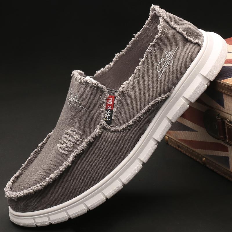 Chaussures pour hommes Chaussures décontractées en toile pour hommes Polyvalentes automne respirantes semelles souples Chaussures tendance printemps Chaussures plates Ouvert