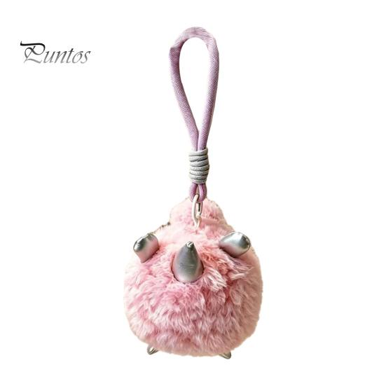 Bag Decoration Pendant Plush Animal Keychain, Soft Stuffed with Braided Cord, Round Cute Keyring Bunny Sheep Charm for Backpack, Decorative Mini Doll