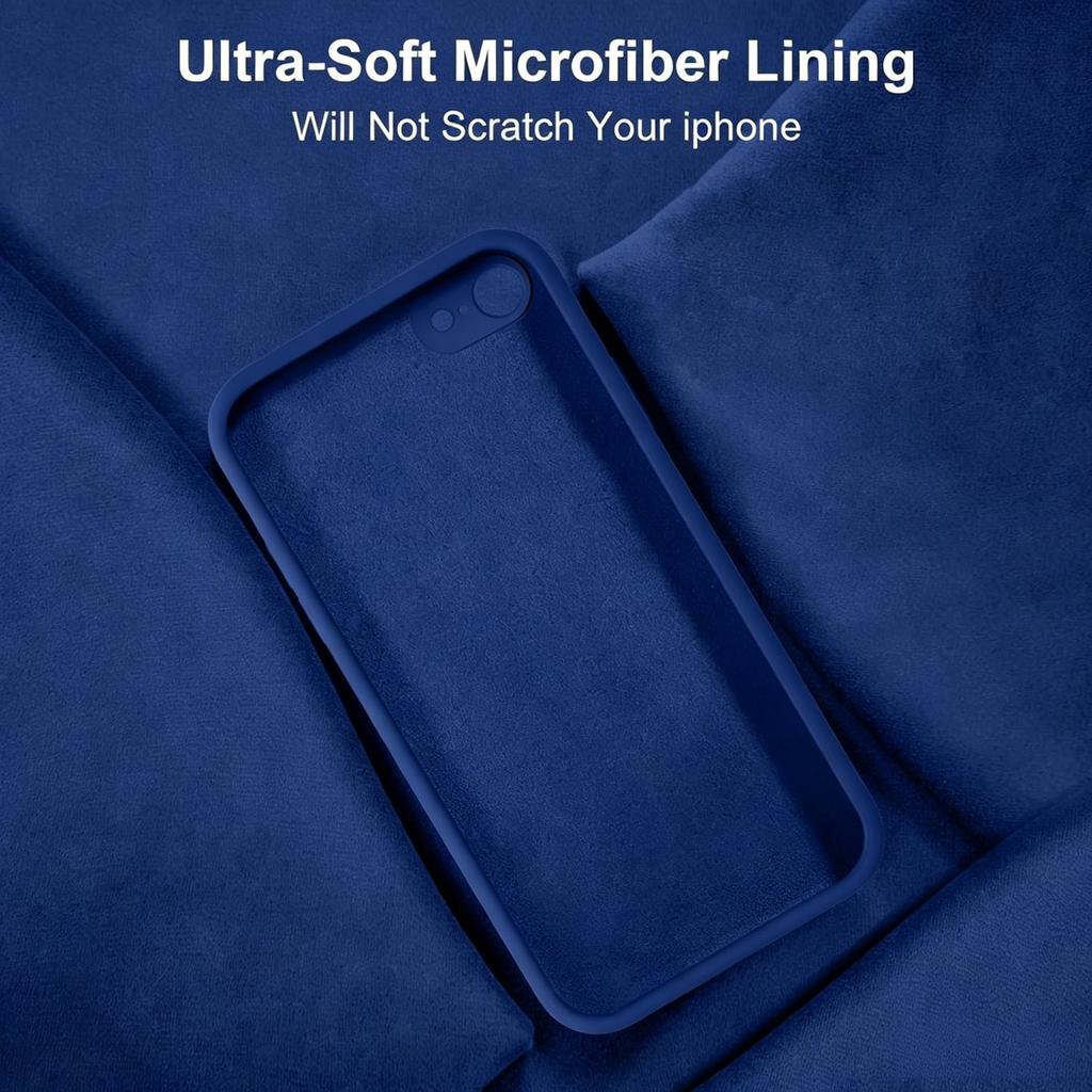 For iPhone SE2022/SE2020/8/8+/7/7+/6/6+/6s/6s+ Case,Liquid Silicone with [Soft Anti-Scratch Microfiber Lining] Case - Deep Blue