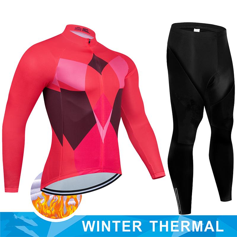 2026 Winter Velvet Warm Cycling Clothing Winter Thermal Fleece Clothing Men Road Bike Uniform Suit Bicycle Pants Set Jerseys Sports Clothes