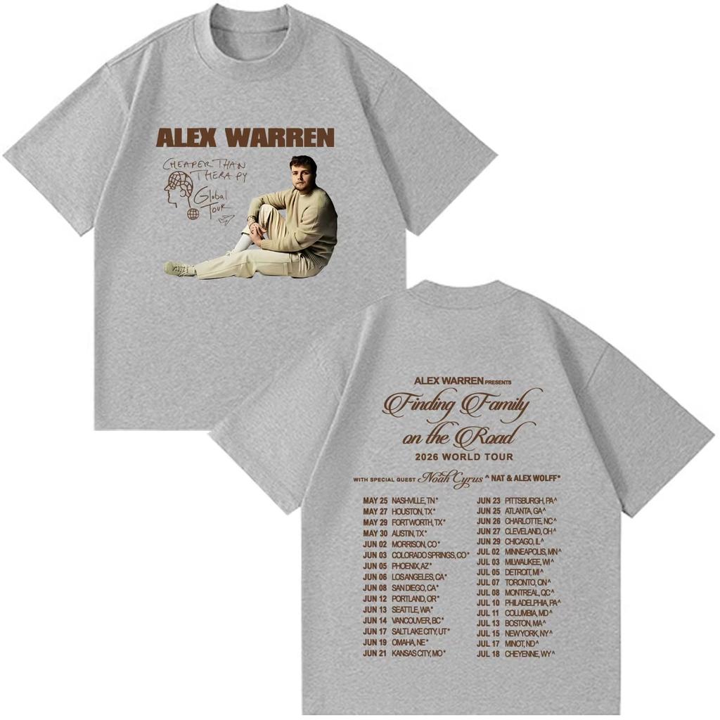 Summer Hot Sale Alex Warren 2026 Tour Graphic Merch T Shirt Unisex Unisex Fashion Vintage Tshirt Breathable And Comfortable Clothes