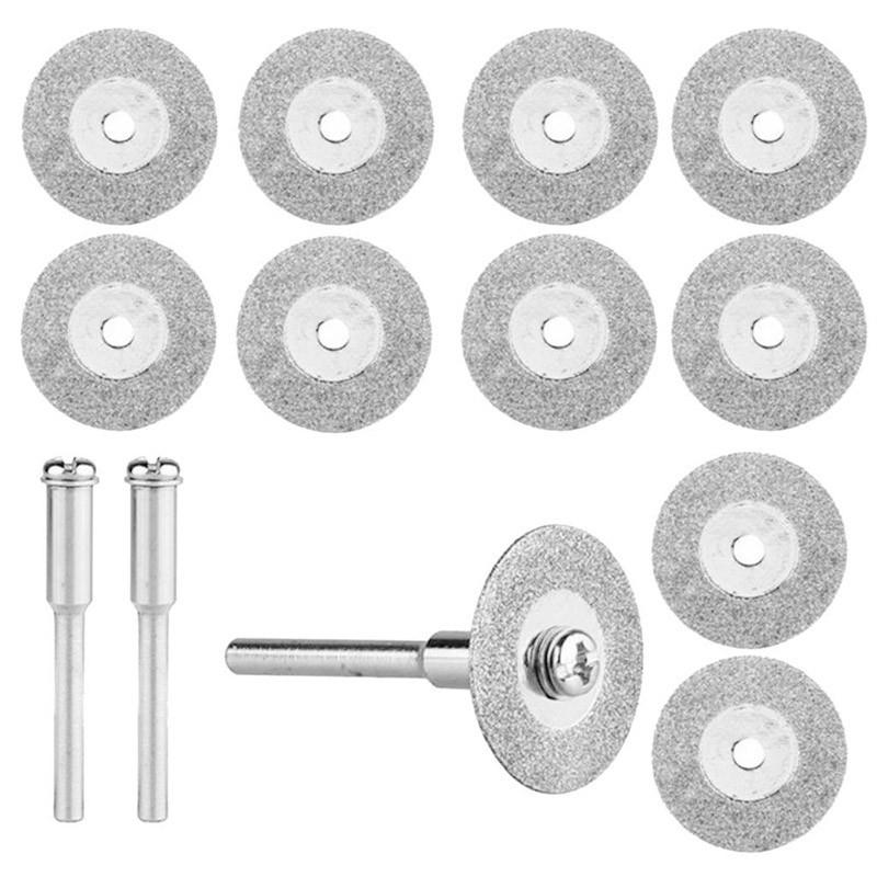 Diamond Cutting Discs For Tile And Stone 16mm 10pcs+2 Rods 16g 20000 Line Speed