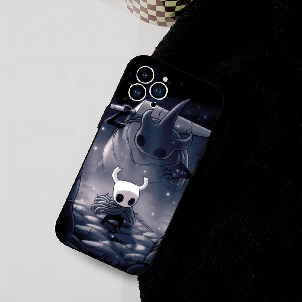 Anime Game Cool H-Hollow Knigth Phone Case Cool Black Silicone Soft For IPhone 16 15 14 13 12 11 X XR Plus Pro Max Plus