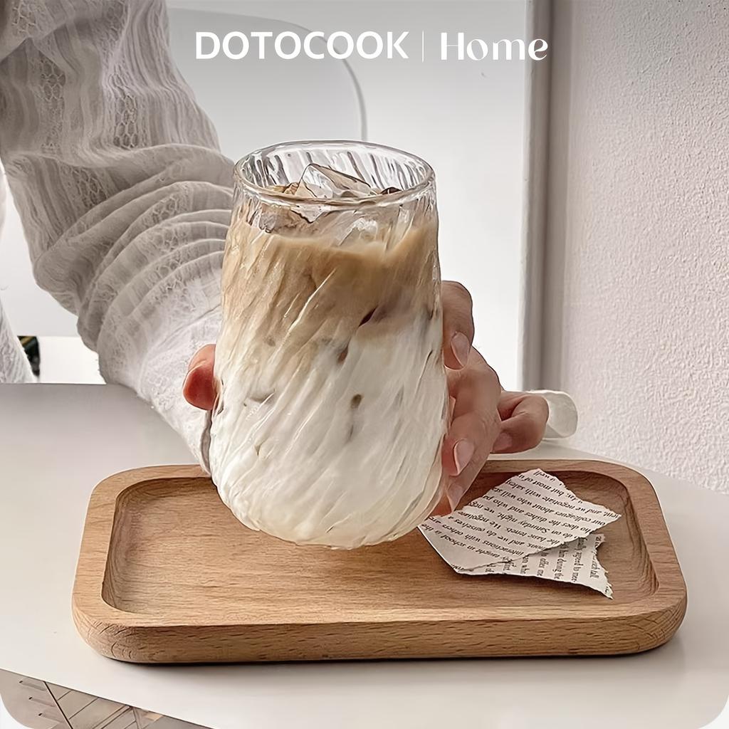 400ML Kaffeetasse Glaswaren Streifen Glasbecher Eisbecher Transparentes Glas Teetasse Trinkgeschirr Saft Milch Mokka Tassen Küchenbedarf