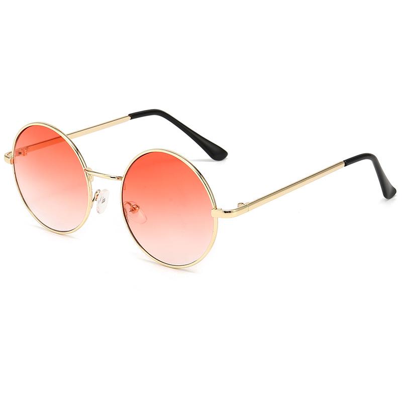 Mens Retro Small Frame Sunglasses Circular Metal Design for Outdoor Fishing Driving Fashionable Eyewear