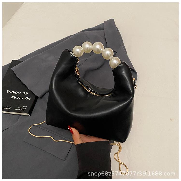 Fashion Niche Design Pearl Handbag Bag Women's New High-end Chain Messenger Bag Small Fresh Dumpling Bag