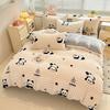 Light luxury thickened milk fleece four-piece set imitation rabbit fleece carved quilt cover high-end bed sheet household warm bedding three-piece set