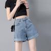 Women's Korean Style High Waist Wide-Leg Jeans - Summer Thin A-Line Casual Hot Pants