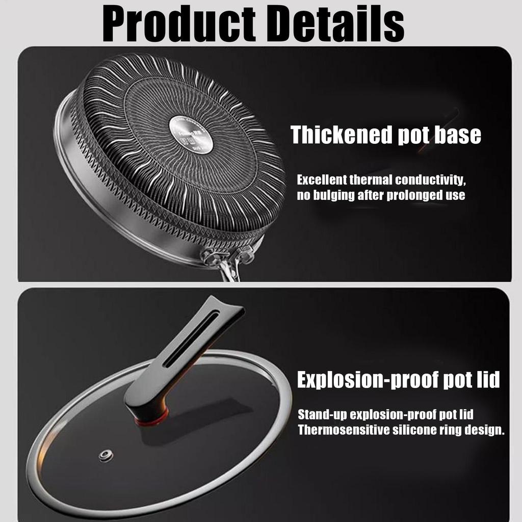 Stainless Steel Skillet Stainless Steel Non Stick Egg Skillet Kitchen Cookware For Steak Cooking Omelette Pancake Fish Stir-fry