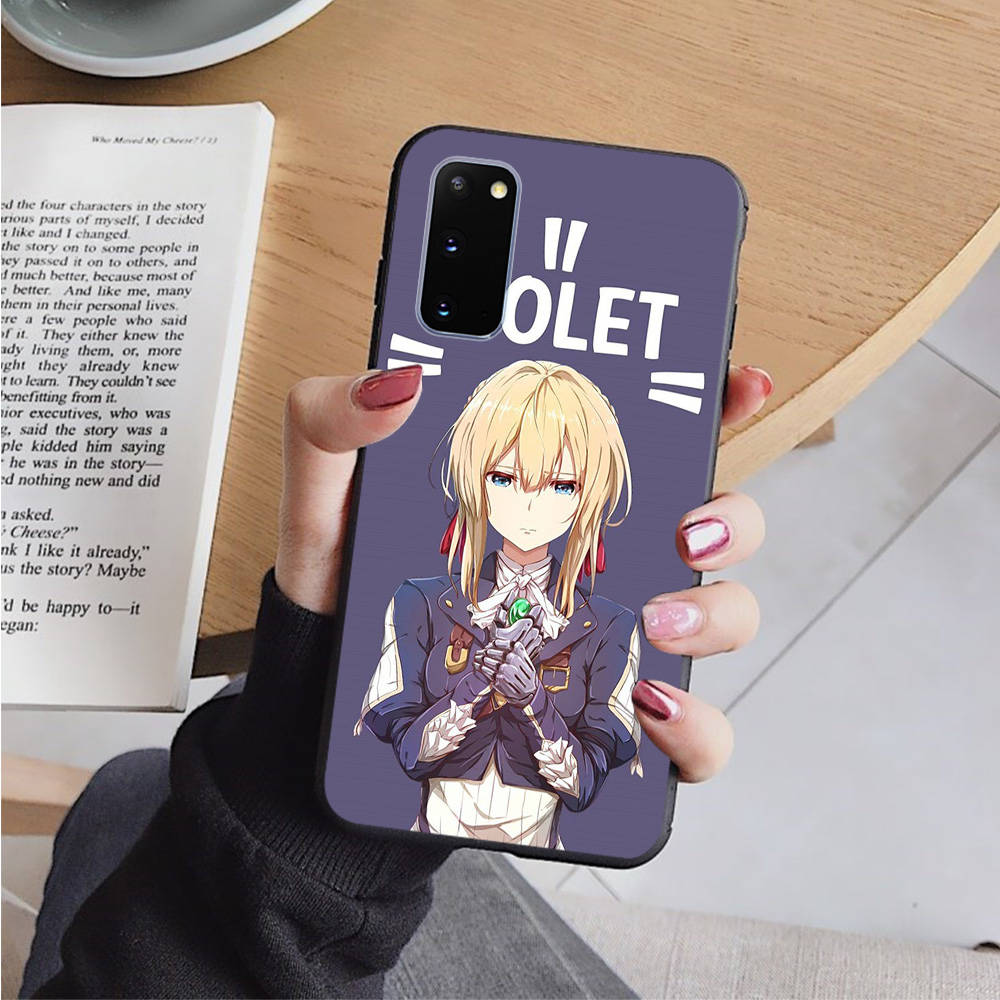 AD93 Violet Evergarden Black Case for iPhone 16 15 Plus 14 13 12 11 Pro 8 7 6S SE 5S X XR XS Max Realme C30 C33 C31 9I Huawei Y8P Y9 Sofe Cover