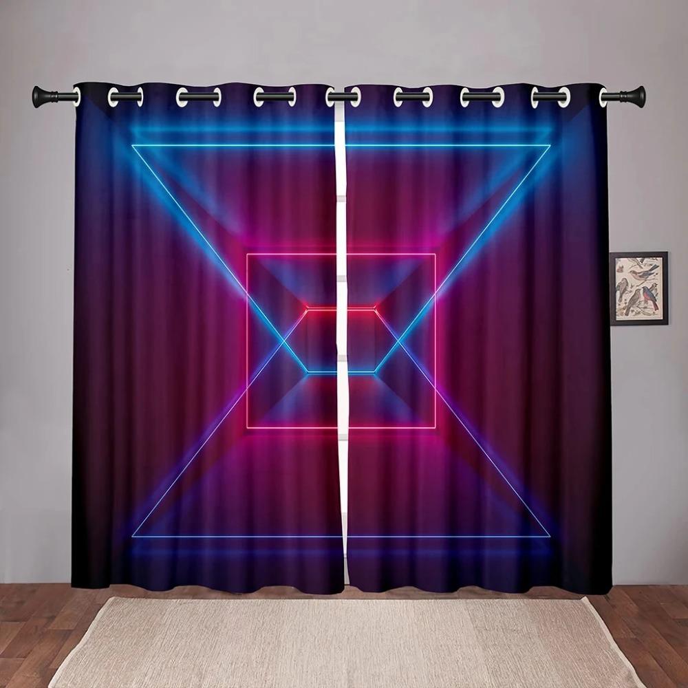 Thick Neon Emitted Light Cool Kids Blackout Window Curtain for Bedroom Living Room Bathroom Kicthen Door Hall Home High Shading