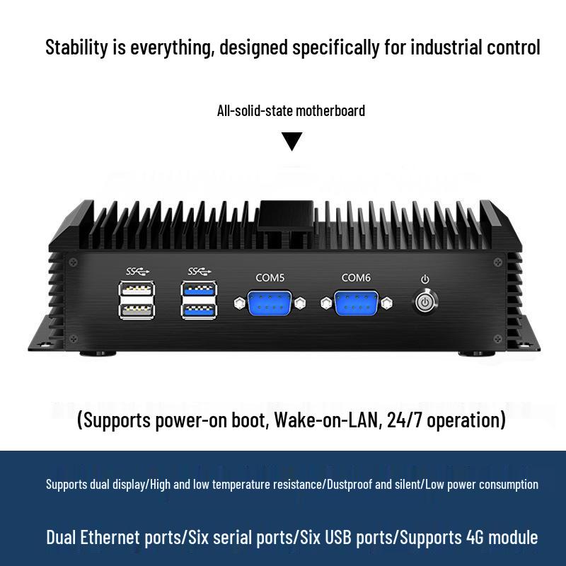 High-Temperature Resistant Core I7 Fanless Industrial Control All-in-One Mini PC with Dustproof Design